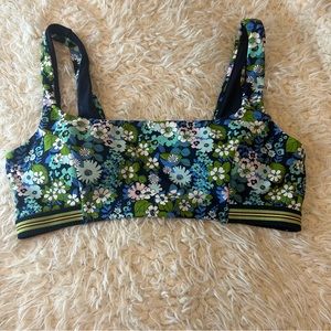AERIE FLORAL SCOOP NECK BIKINI TOP